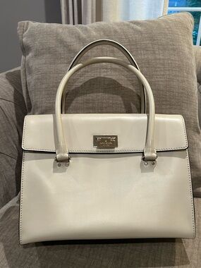Pristine!!! Never used. Kate Spade Cream Leather Structured Top-Handle Satchel